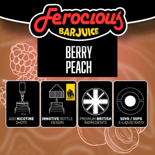 Berry Peach 50/50 | Ferocious E-Liquid (Beeren-Pfirsich)