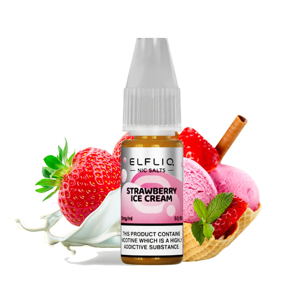 Elf Bar - ElfLiq Strawberry Ice Cream E-Liquid (Erdbeereglace) | 50/50 | 20mg |
