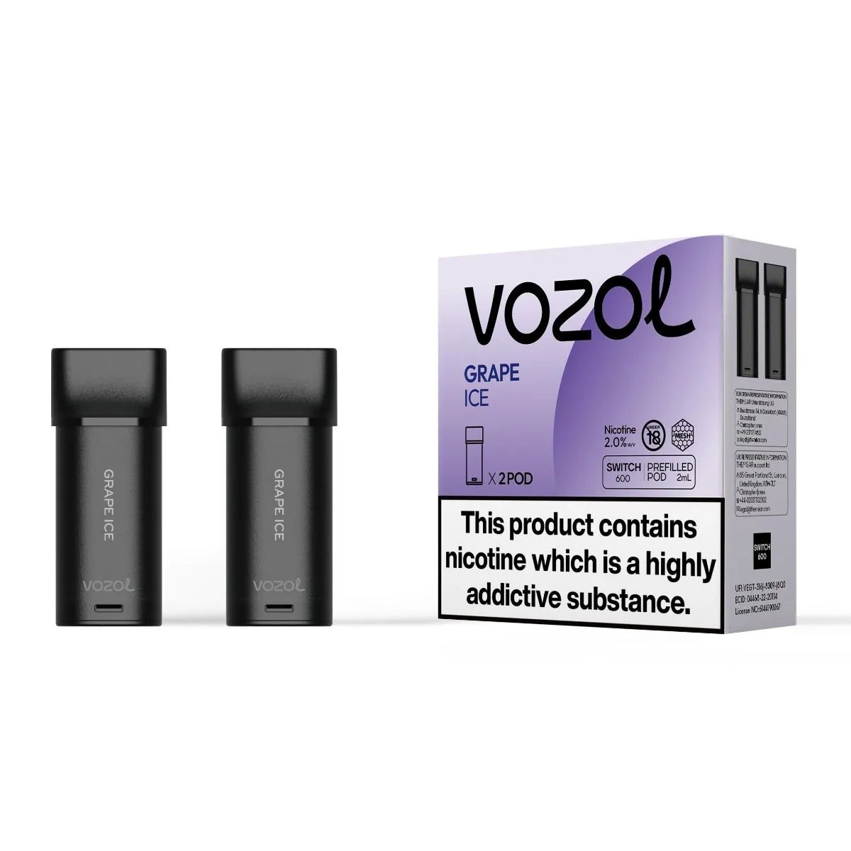 Vozol Switch 600 - Grape Ice - Cartridges Pod | x2 buy online in Switzerland Fantasi Vozol Switch 600 - Grape Ice - Cartridges Pod | x2 buy online in Switzerland Fantasi
