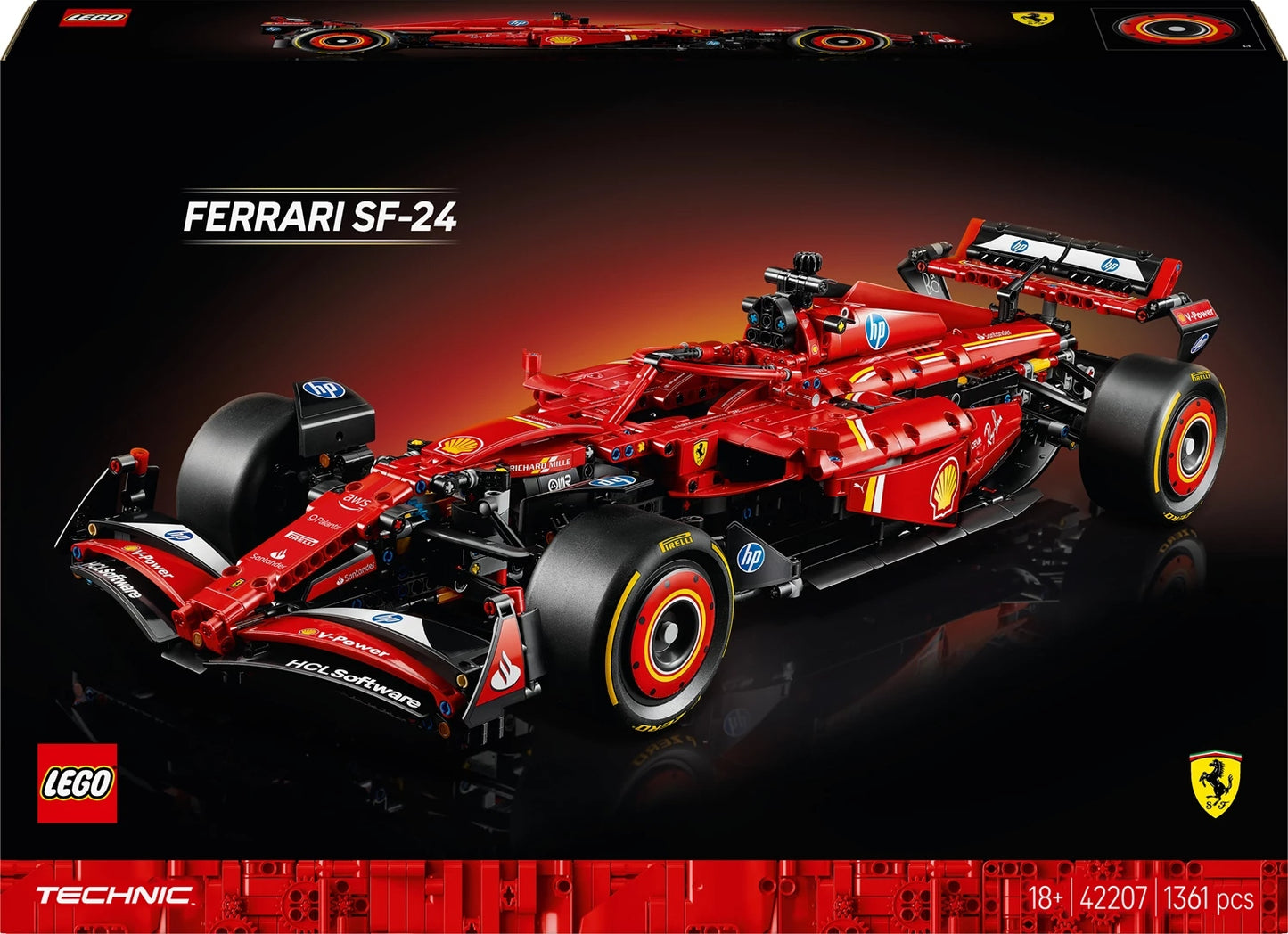 Ferrari SF-24 F1 Auto da corsa Lego Technic, 1361 pezzi, dai 18 anni in su