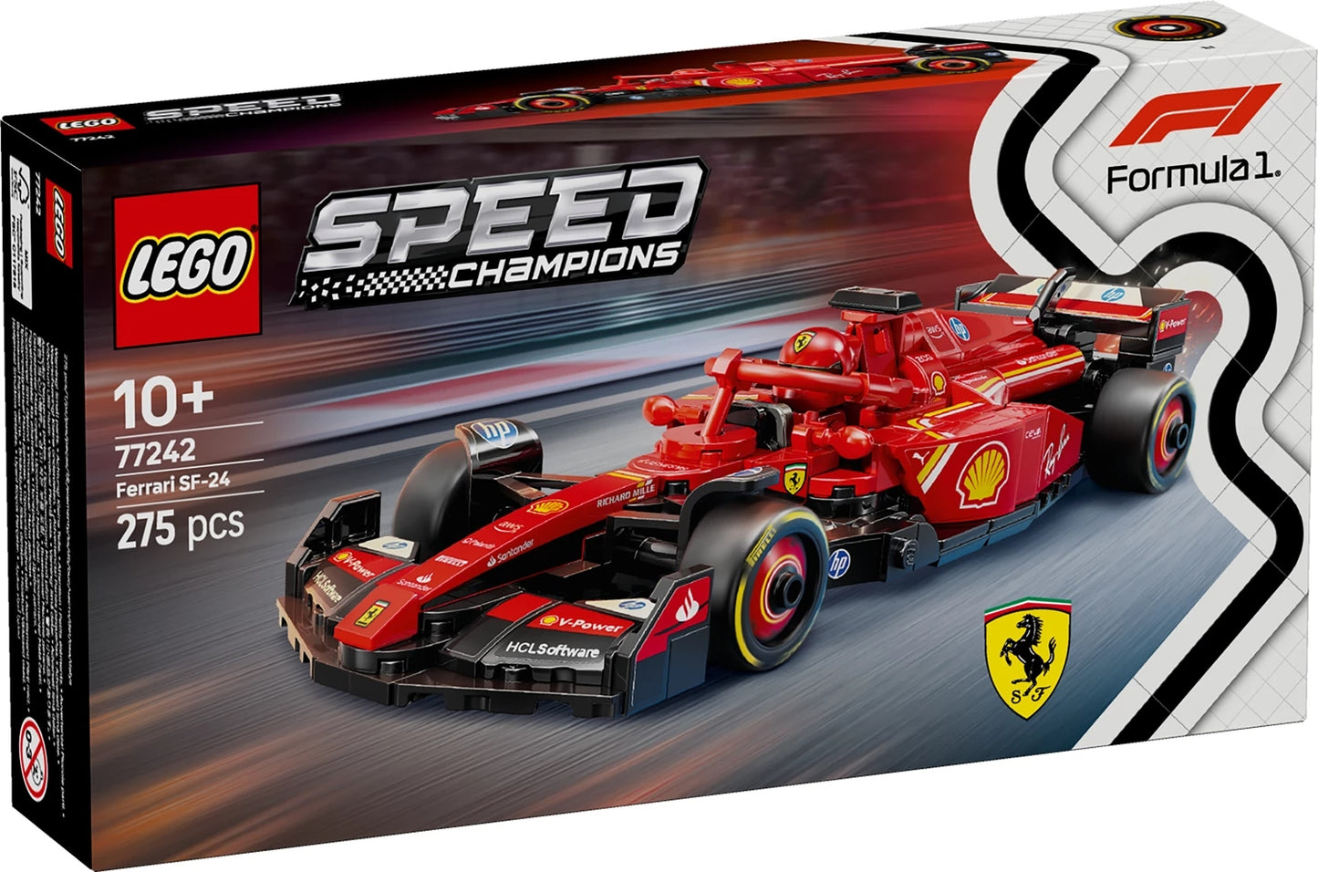 Ferrari SF-24 F1 Lego Speed Champions, 275 pièces, à partir de 10 ans