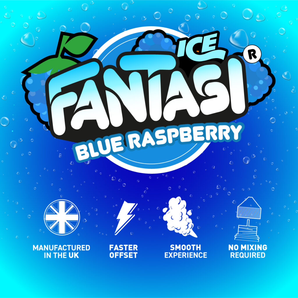 Blue Raspberry Ice 10ml Sali di nicotina | 50/50 Liquido (Gelato al lampone blu) | Fantasi