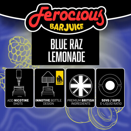 Blue Razz Lemonade 50/50 | Ferocious E-Liquid