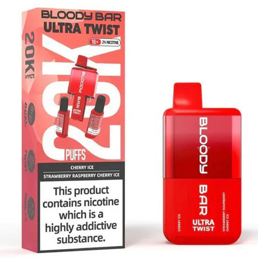 Cherry Ice/Strawberry Raspberry Cherry Ice - Bloody Bar Ultra Twist 20,000 Puffs Disposable Vape