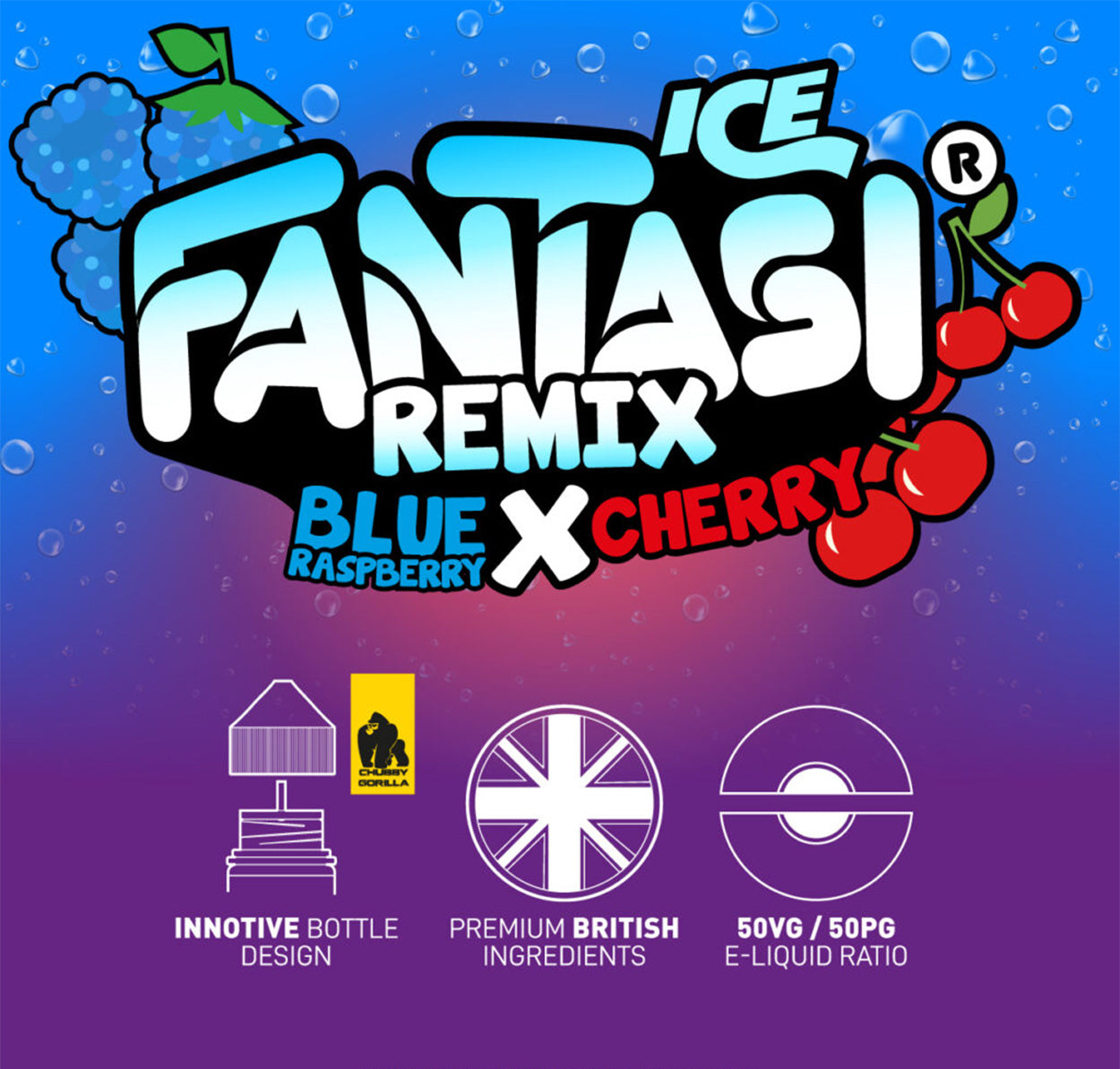 Blue Raspberry X Cherry Ice 10ml Nikotinsalz | 50/50 E-Liquid | Fantasi