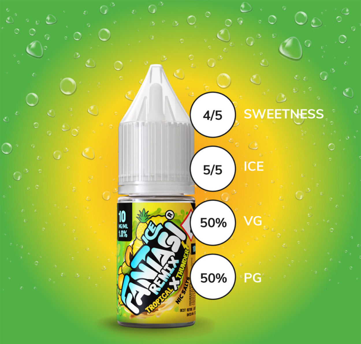 Tropical X Thunder 10ml Nikotinsalz | 50/50 E-Liquid | Fantasi