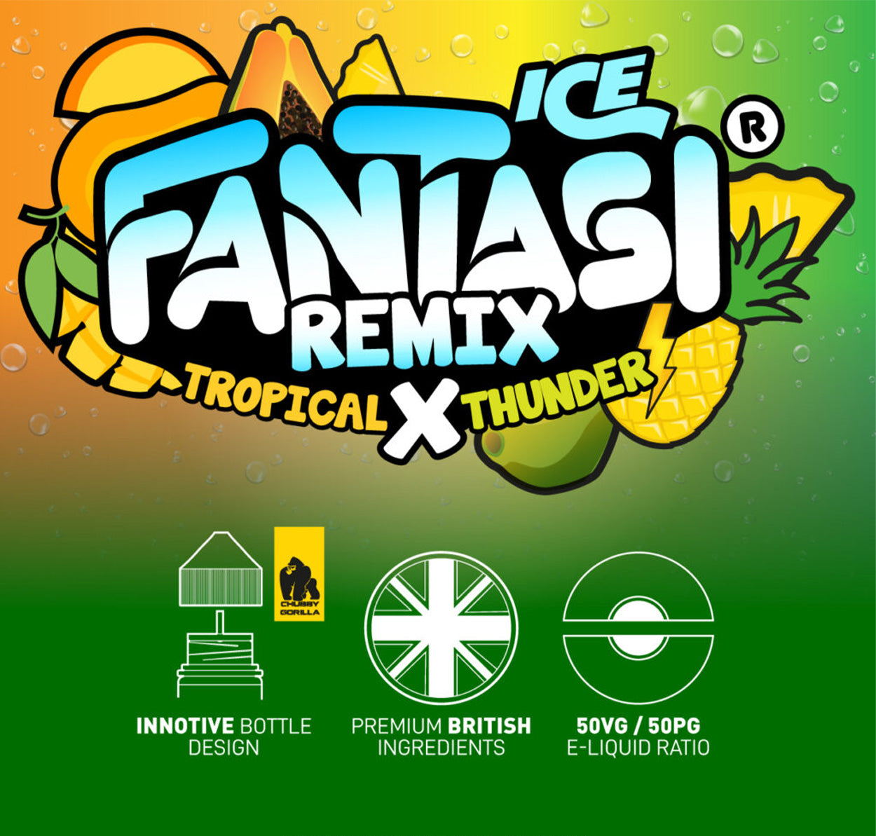 Tropical X Thunder 10ml Nikotinsalz | 50/50 E-Liquid | Fantasi