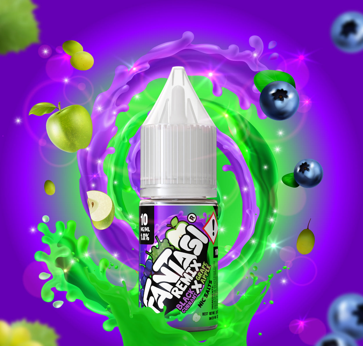 Blackcurrant X Grape Apple 10ml Sels de nicotine | 50/50 E-Liquide | Fantasi