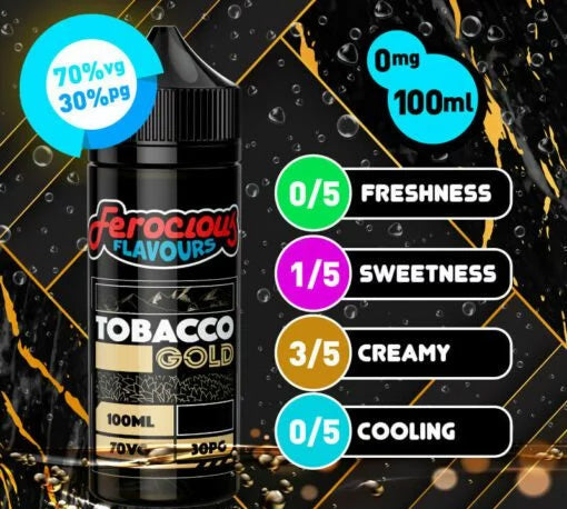 Tobacco Gold 70/30 | Ferocious E-Liquid