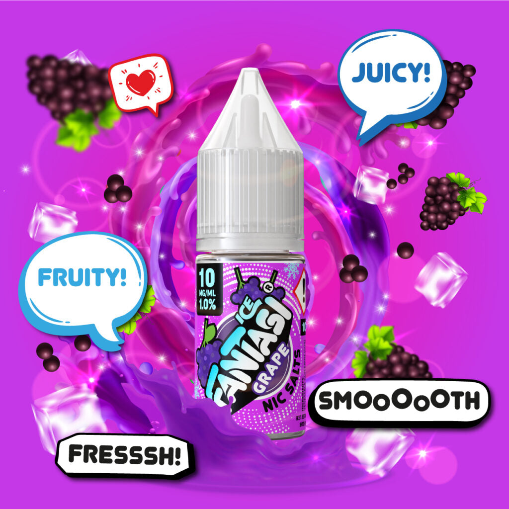 Grape Ice 10ml Nic Salts | 50/50 E-Liquid | Fantasi