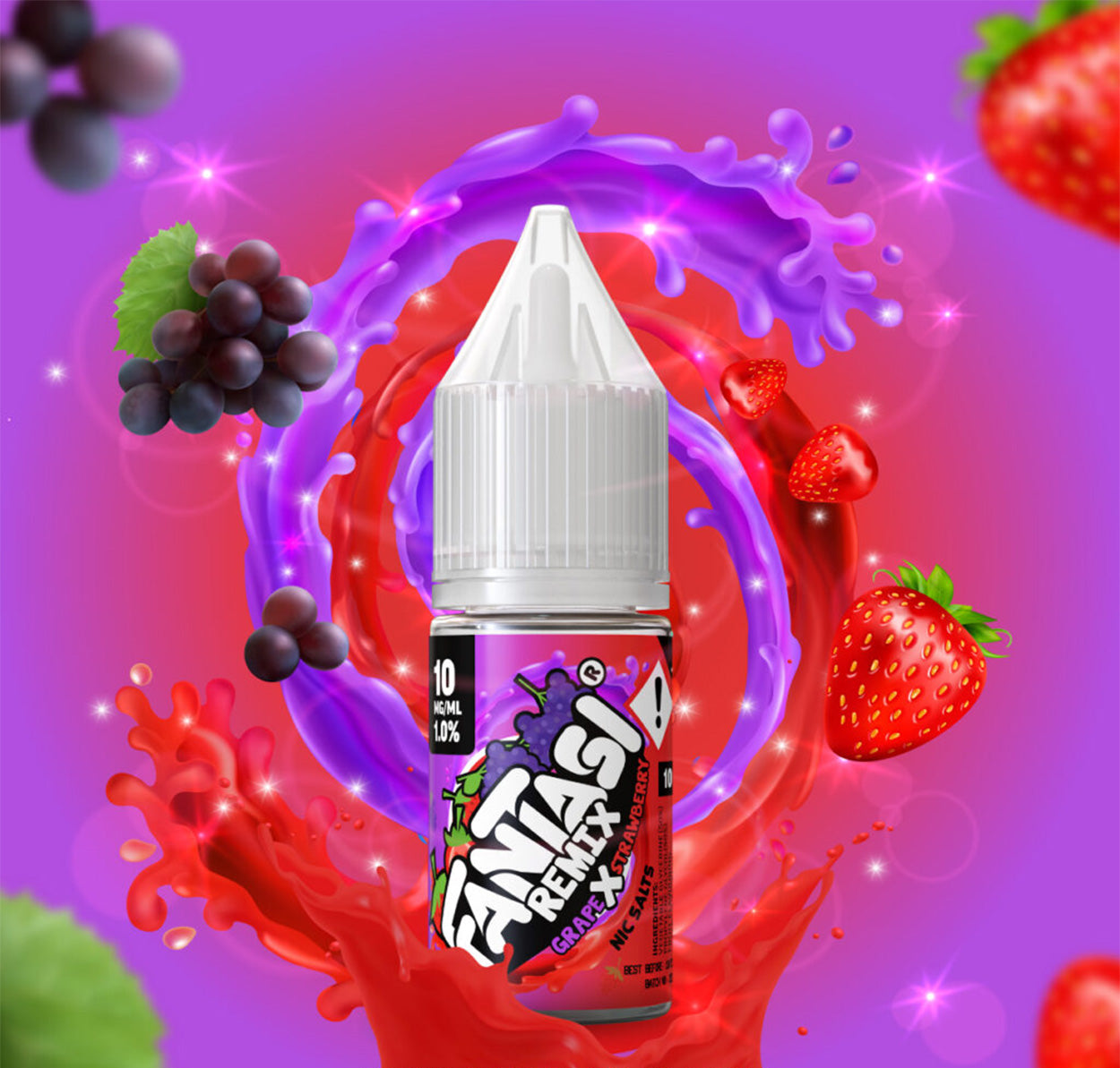 Grape X Strawberry 10ml Sali di nicotina | 50/50 Liquido | Fantasi