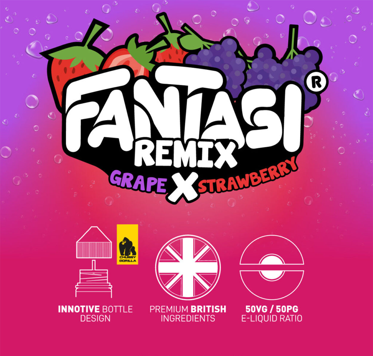 Grape X Strawberry 10ml Sali di nicotina | 50/50 Liquido | Fantasi