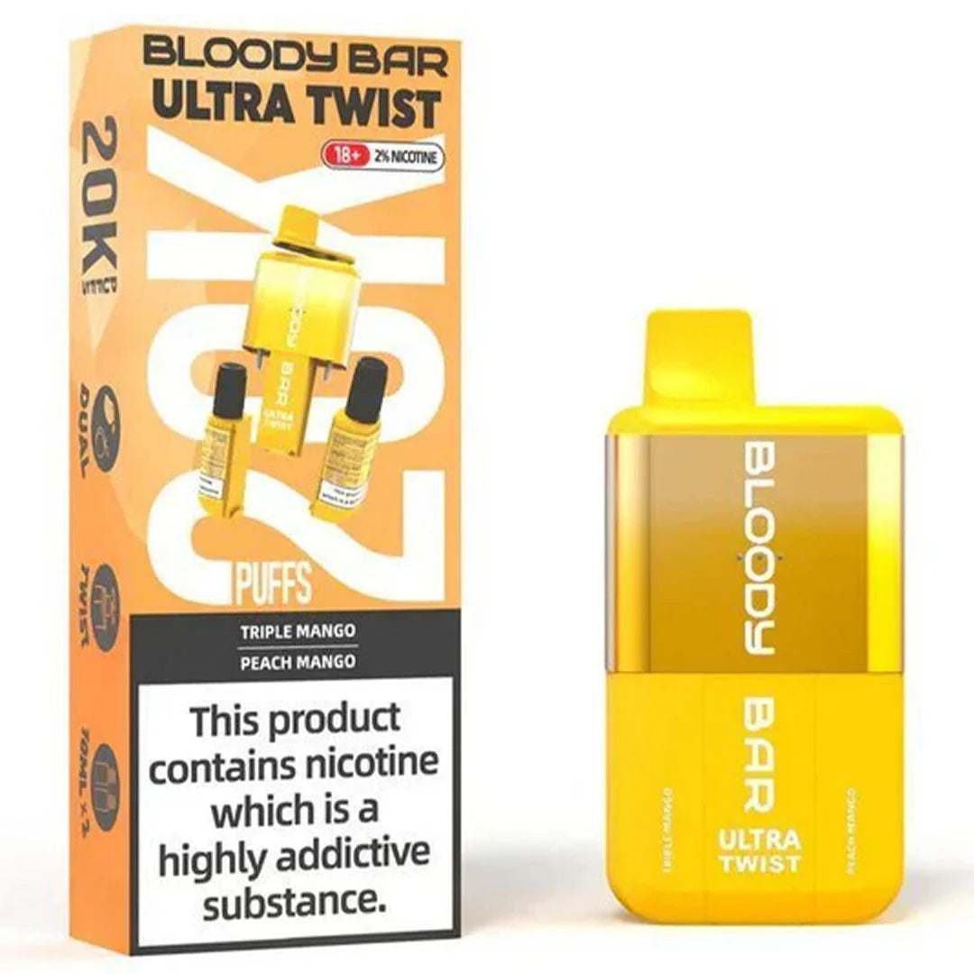 Triple Mango/Peach Mango - Bloody Bar Ultra Twist 20,000 Puffs Disposable Vape