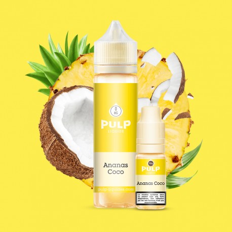 E-Liquid Ananas Coco - Pulp (Ananas-Kokosnuss) | 10 ml, 60 ml mit Nikotin | 30/70