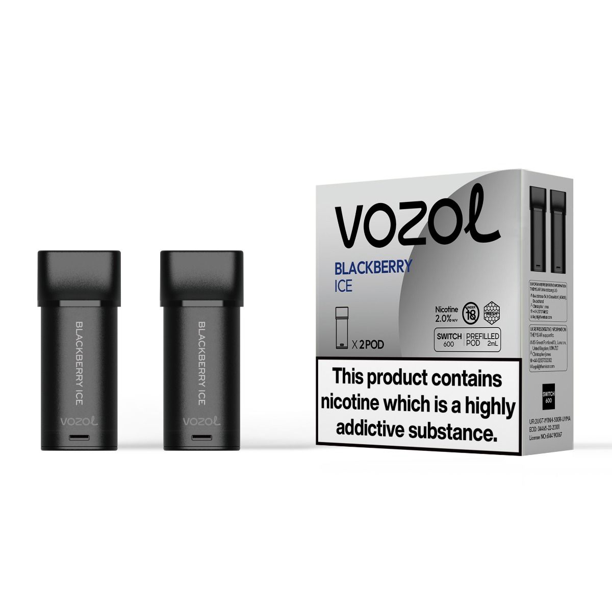 Vozol Switch 600 - Blackberry Ice - Cartridges Pod | x2