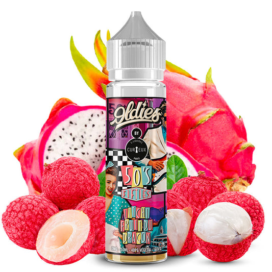 E-Liquid Fifties - 50'S - Édition Oldies by Curieux | 50ml "Shortfill 70ml" (Lychee & Dragon Fruit)