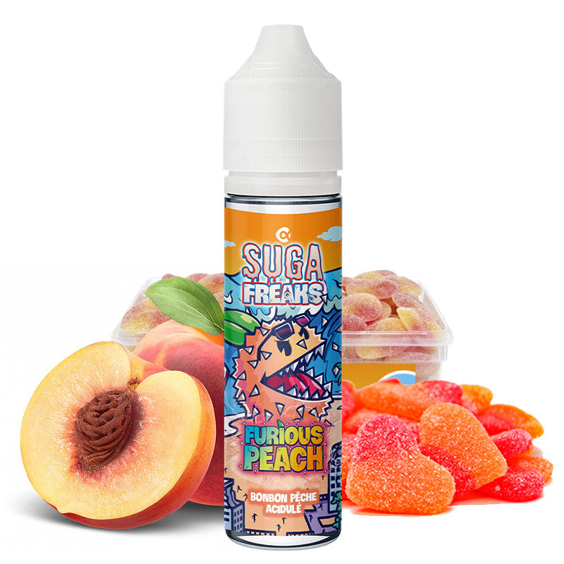 E-Liquide Furious Peach - Suga Freaks by Alfaliquid | 10ml, 50ml "Shortfill 60ml" (Pêche) | 50/50