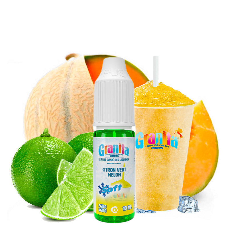 E-Liquide Lime Melon - Granita Soft by Alfaliquid | 10ml, 50 ml "Shortfill 60 ml" (Citron vert Melon) | 50/50