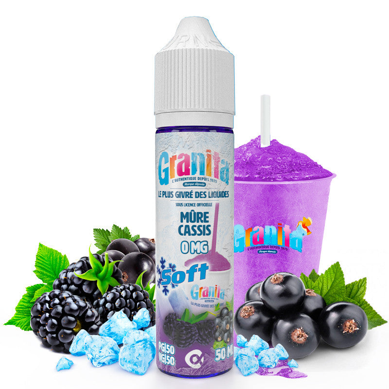 E-Liquid Mûre Cassis - Granita Soft by Alfaliquid | 10ml, 50 ml "Shortfill 60 ml" (Brombeere, schwarze Johannisbeere) | 50/50
