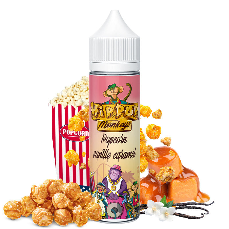 E-Liquide Popcorn Vanilla Caramel - Hip Pop Monkeys by Alfaliquid | 50ml "Shortfill 60ml" | 50/50