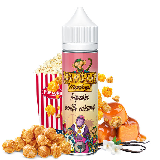 E-Liquid Popcorn Vanilla Caramel - Hip Pop Monkeys by Alfaliquid | 50ml "Shortfill 60ml" | 50/50