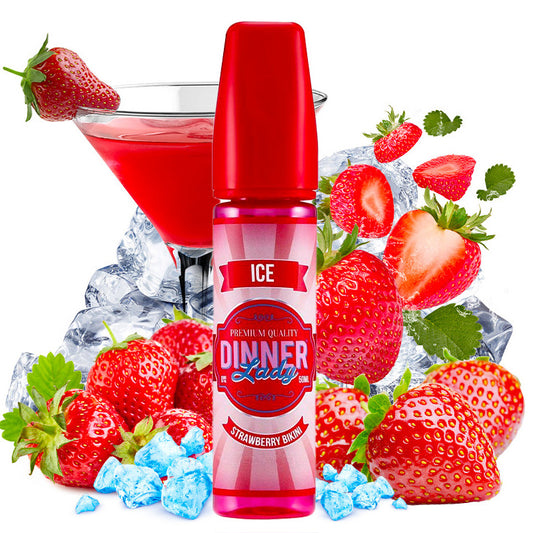 Dinner Lady Strawberry Bikini Ice | 50ml | 70/30 E-Liquide (Glace à la fraise)