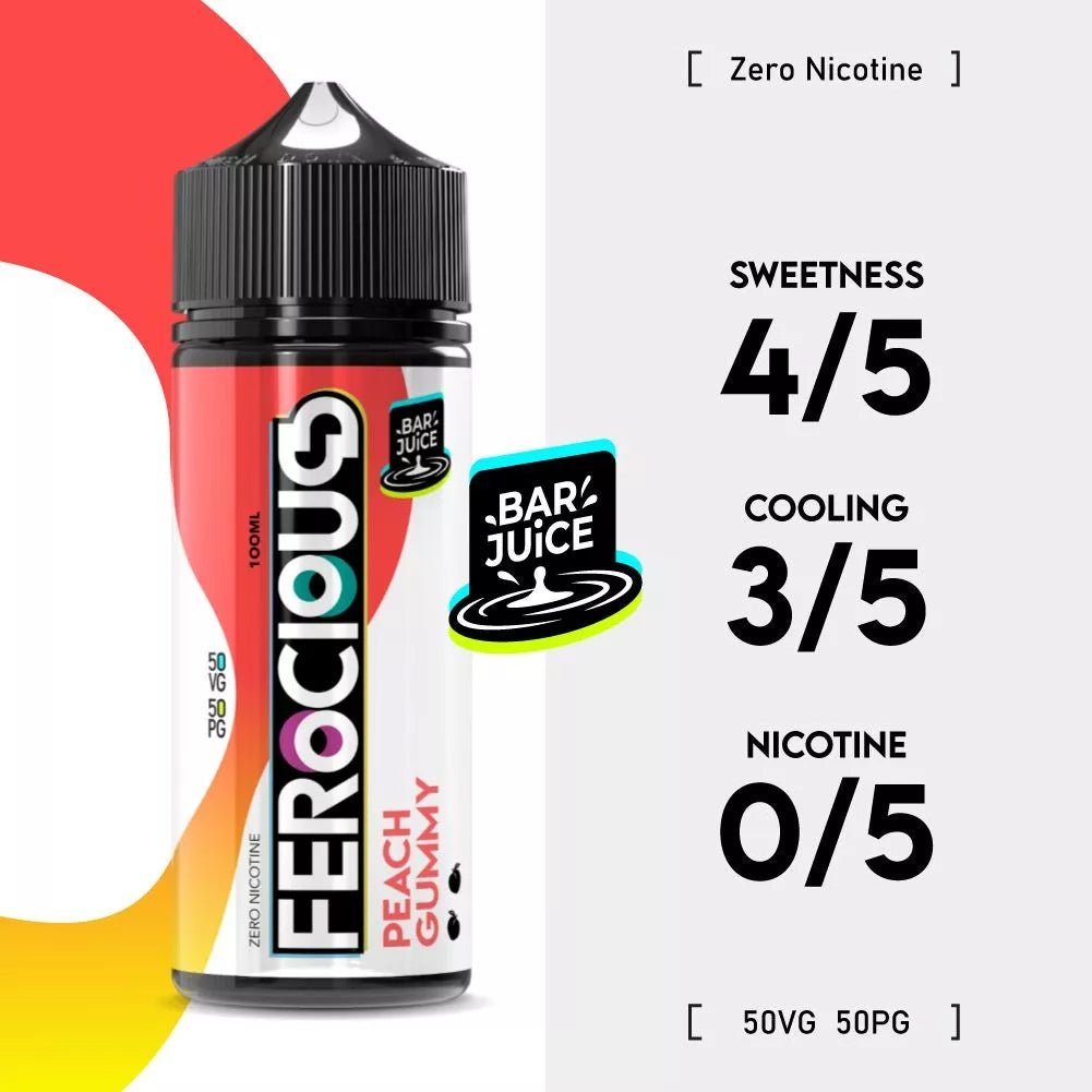 Peach Gummy 50/50 | Ferocious E-Liquid Bar Juice