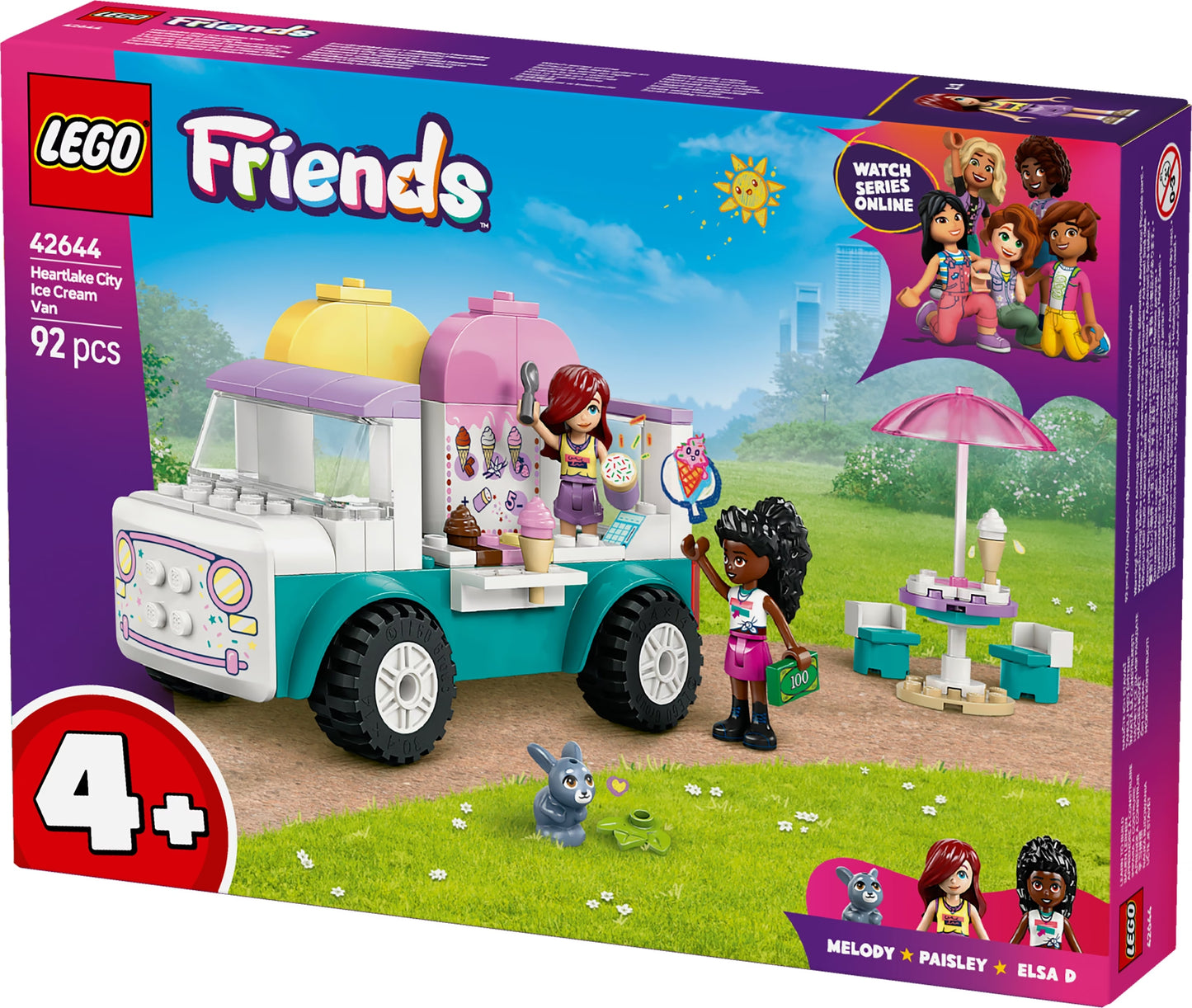 Camion de glaces Heartlake City Lego Friends, 92 pièces, à partir de 4 ans