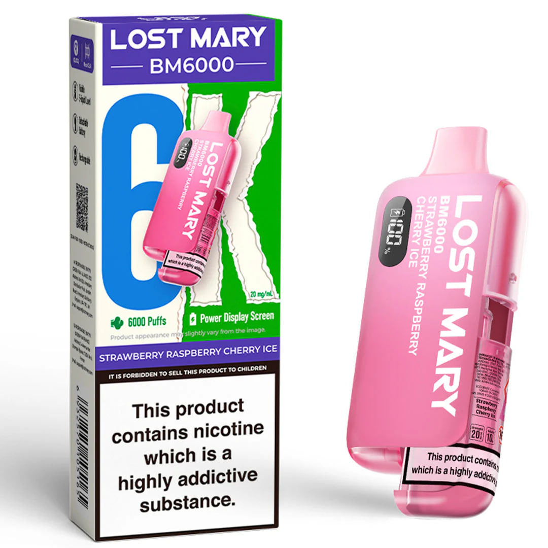 Lost Mary BM6000 - Strawberry Raspberry Cherry Ice