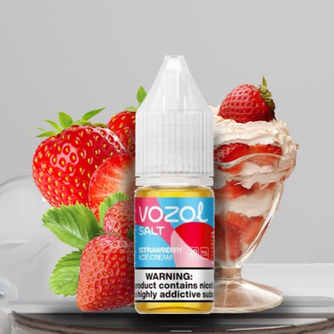 Strawberry Ice Cream 10ml Nic Salts | 20mg | 50/50 E-Liquid | Vozol