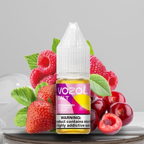 Strawberry Raspberry Cherry 10ml Nic Salts | 20mg | 50/50 E-Liquid | Vozol