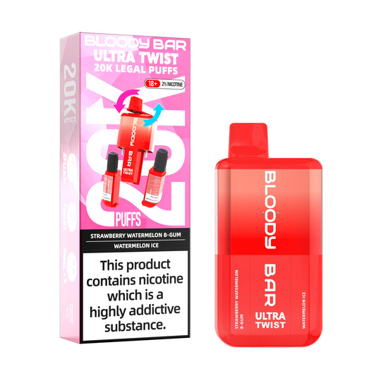 Strawberry Watermelon Bubblegum/Watermelon Ice - Bloody Bar Ultra Twist 20,000 Puffs Sigaretta Elettronica Usa e Getta