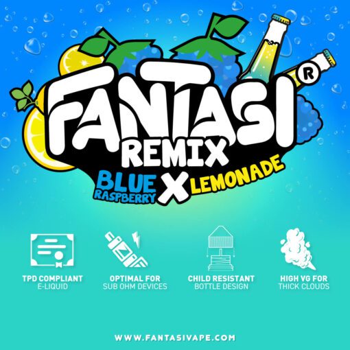Remix Blue Raspberry X Lemonade 70/30 E-Liquid (Remix Blaue Himbeere X Limonade)  | Fantasi