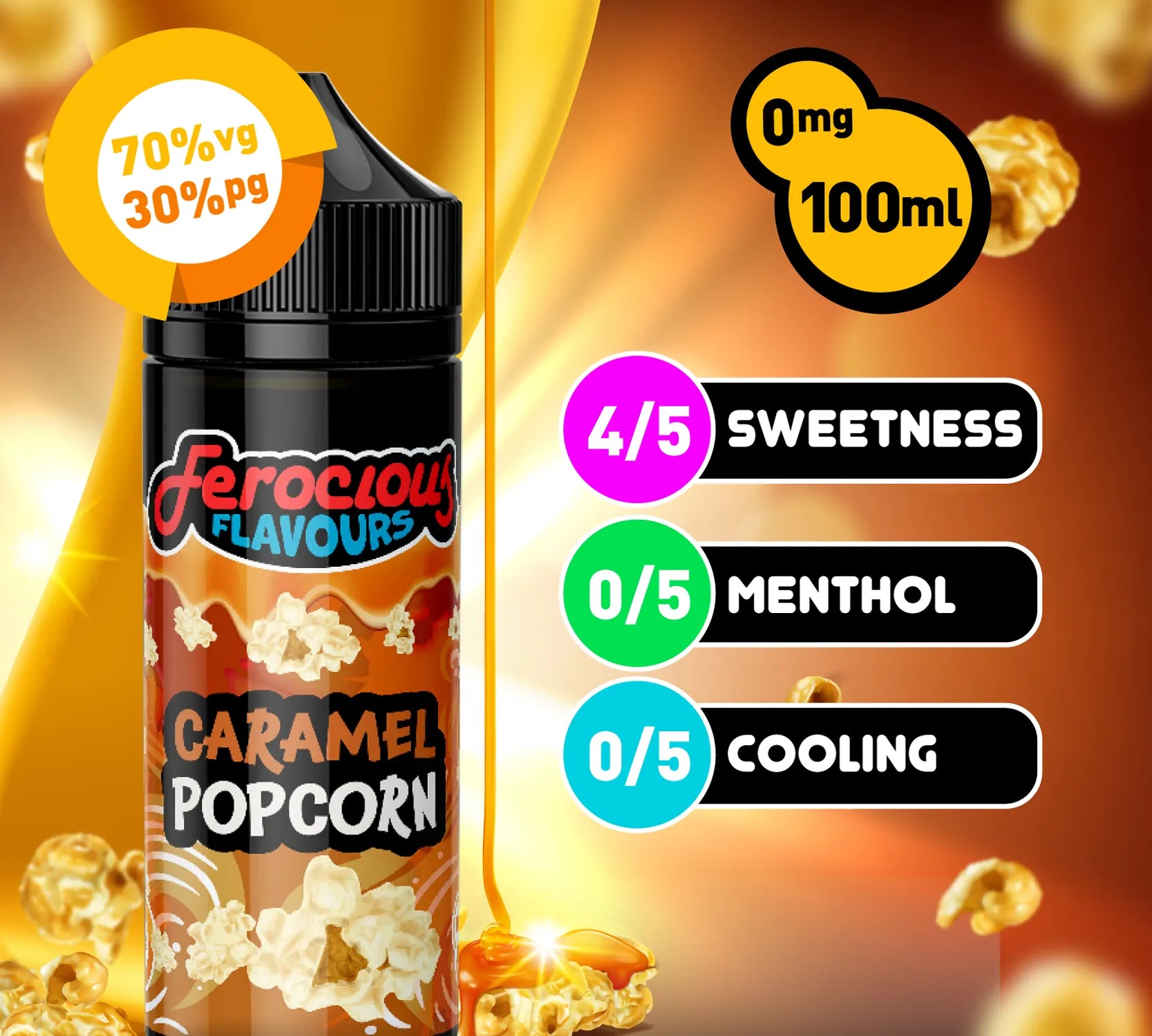 Caramel Popcorn 70/30 | Ferocious E-Liquid, buy Switzerland Fantasi Caramel Popcorn 70/30 | Ferocious E-Liquid, buy Switzerland Fantasi