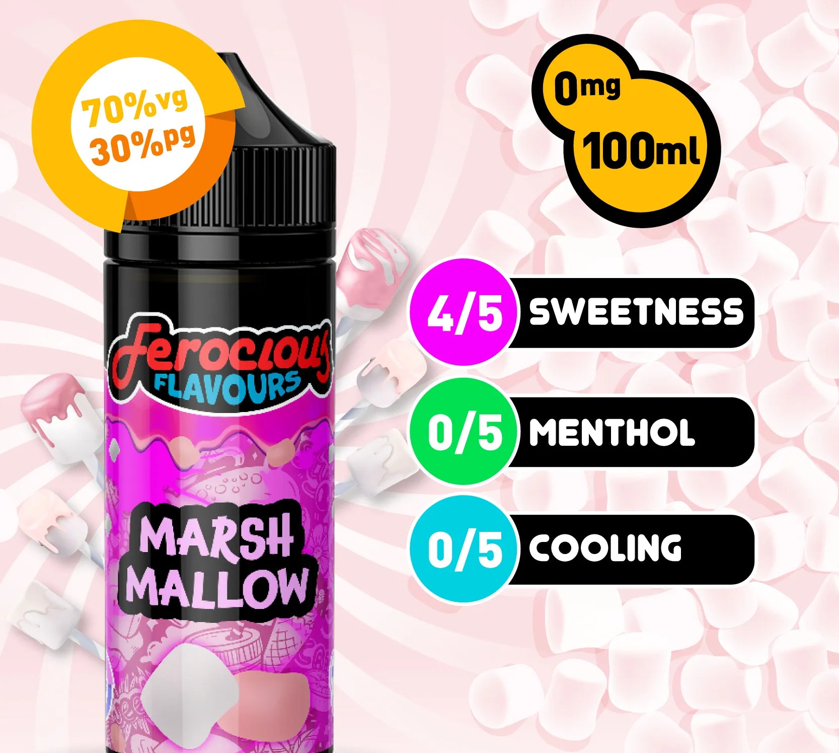 Marshmallow 70/30 | Ferocious E-Liquid, buy Switzerland Fantasi Marshmallow 70/30 | Ferocious E-Liquid, buy Switzerland Fantasi