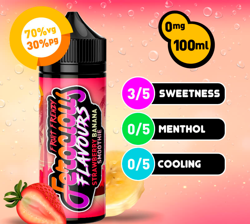 Strawberry Banana Smoothie 70/30 | Ferocious E-Liquid