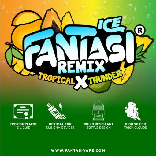 Ice Remix Tropical X Thunder 70/30 E-Liquide, Fantasi, acheter en Suisse Ice Remix Tropical X Thunder 70/30 E-Liquide, Fantasi, acheter en Suisse