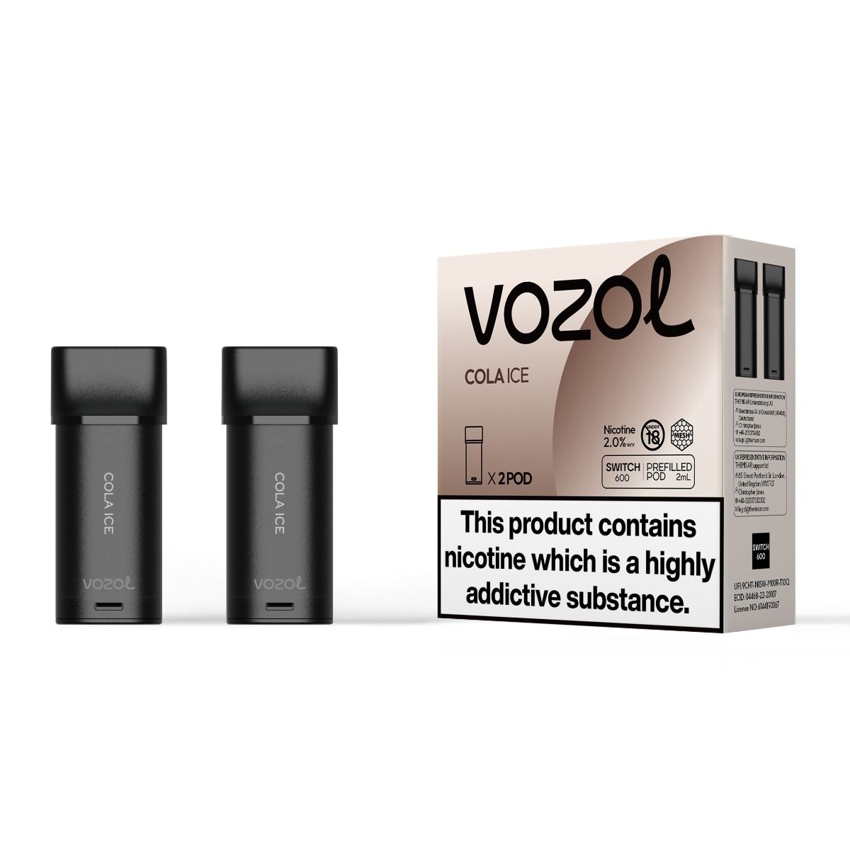 Vozol Switch 600 - Cola Ice - Cartridges Pod | x2