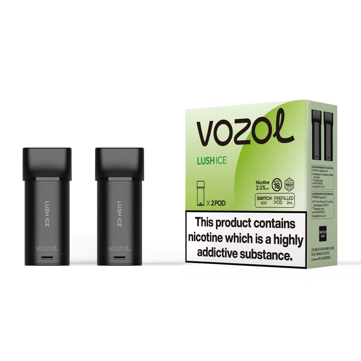 Vozol Switch 600 - Lush Ice - Cartridges Pod | x2